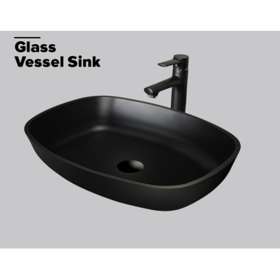 Matte Black Antique Modern Bathroom Vanity Top art tempered glass sink black glass bathroom sink